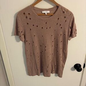 IRO Distressed Brown Short Sleeve Tee